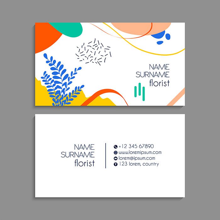 business card set vector illustration eps10 1 ست پشت رو کارت ویزیت شیک و ساده
