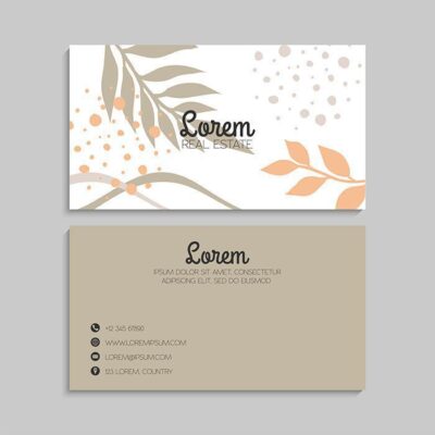 طرح آماده کارت ویزیت دو رو مناسب گل فروشی با رنگ سفید و بنفش