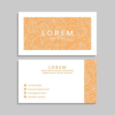طرح آماده کارت ویزیت دو رو نارنجی و سفید