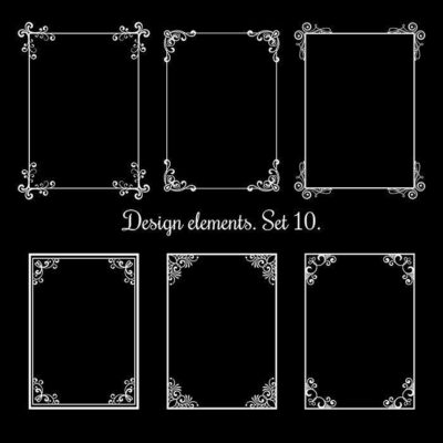 قاب و فریم های خالی سفید با زمینه مشکی مناسب خوشنویسی