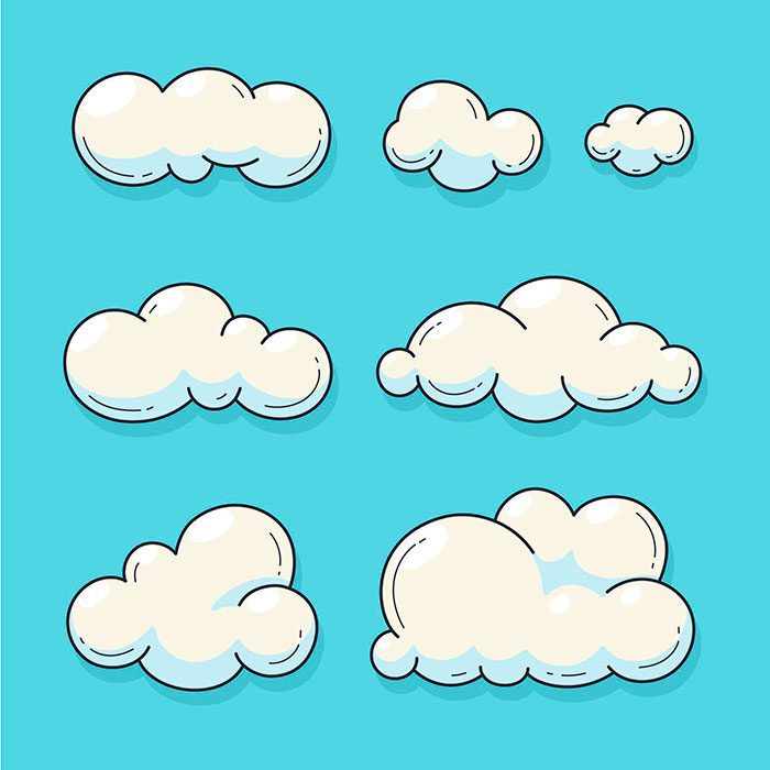 cartoon cloud collection 1 عینک-آیکون-سبک یکپارچهسازی با سیستمعامل