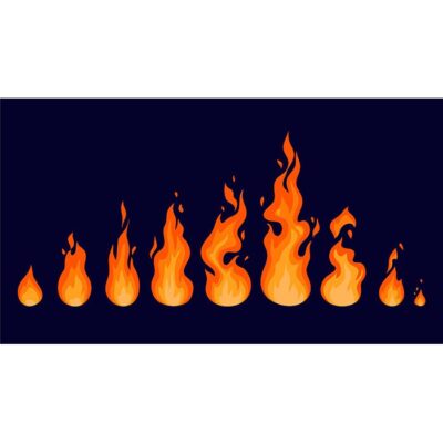 مجموعه ست فریم های مختلف آتش انیمیشن