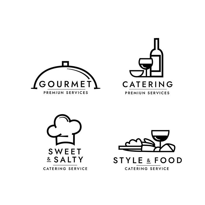 catering logo template collection 1 طرح وکتور نقوش پیکسل گلیم