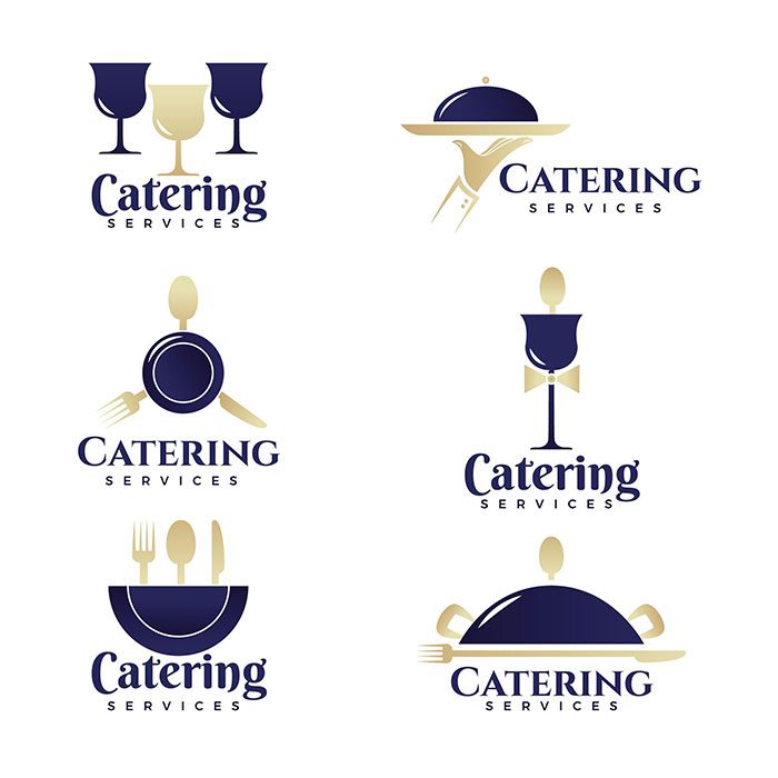 catering logo template collection 2 1 ست 6 تایی وکتور الماس مناسب تابلو و لوگو جواهری
