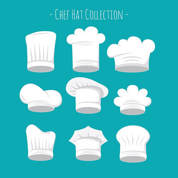 chef hats types hat collection 1 عکس سه تکه استیک گوشت تازه با استخوان - کاغذ - میز چوبی