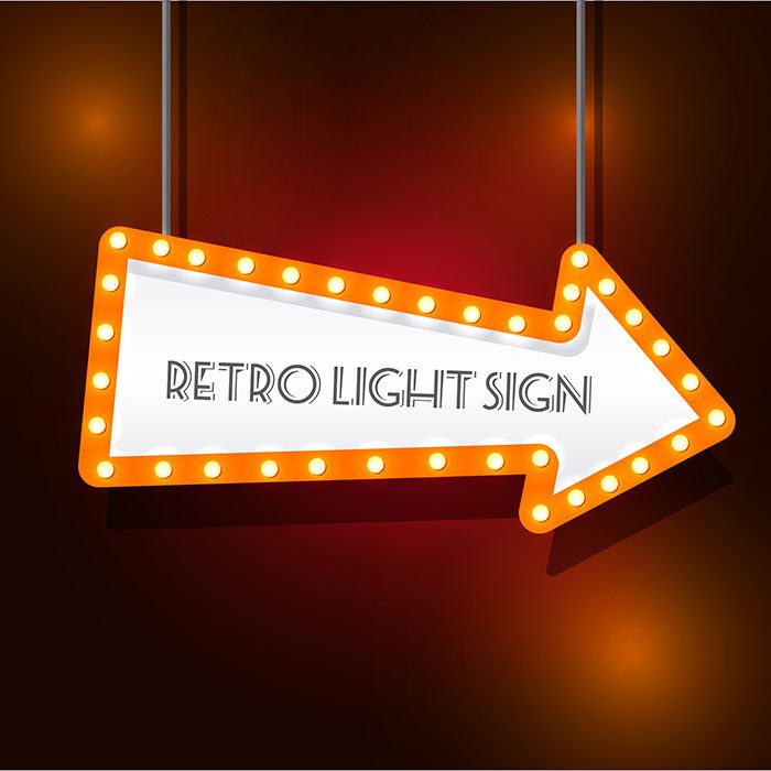 classic neon sign with retro style 1 مفهوم طراحی وب مدرن با طراحی مسطح