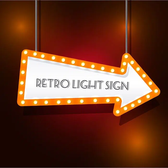 classic neon sign with retro style 1 مجموعه-سفید-پیکان