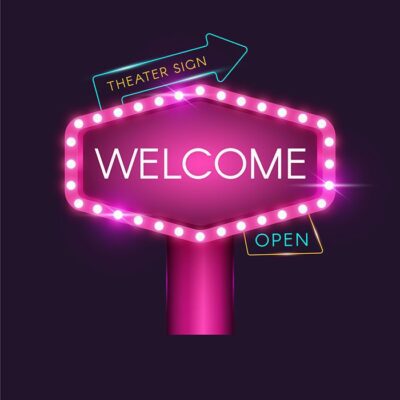 طرح تابلو لاسوگاسی خوش آمدید