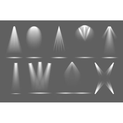 مجموعه واقع گرایانه نورپردازی بصورت ترنس پرنت بدون زمینه