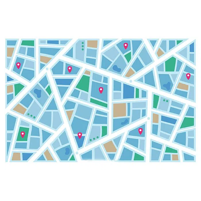 colored city map indicating street routes 1 وکتور آشپز