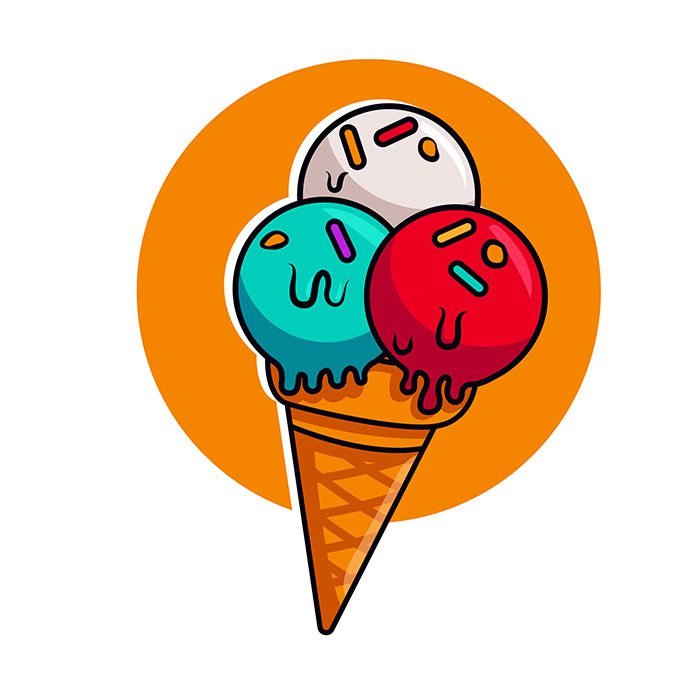 cone ice cream icon colorful flat classic 1 1 طرح