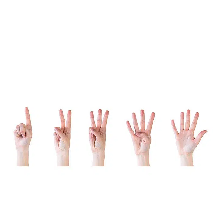 counting hands from one five white background 1 شمارش-دست-از-یک-پنج-پس زمینه سفید