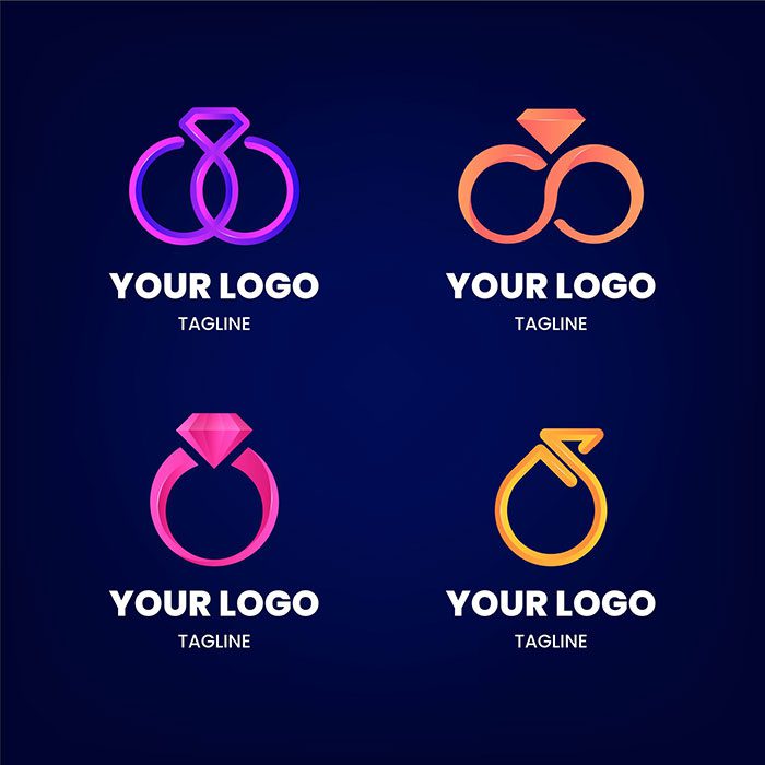creative gradient design ring logo templates 1 آرم-طراحی-تخت-طلایی-زیبا-3