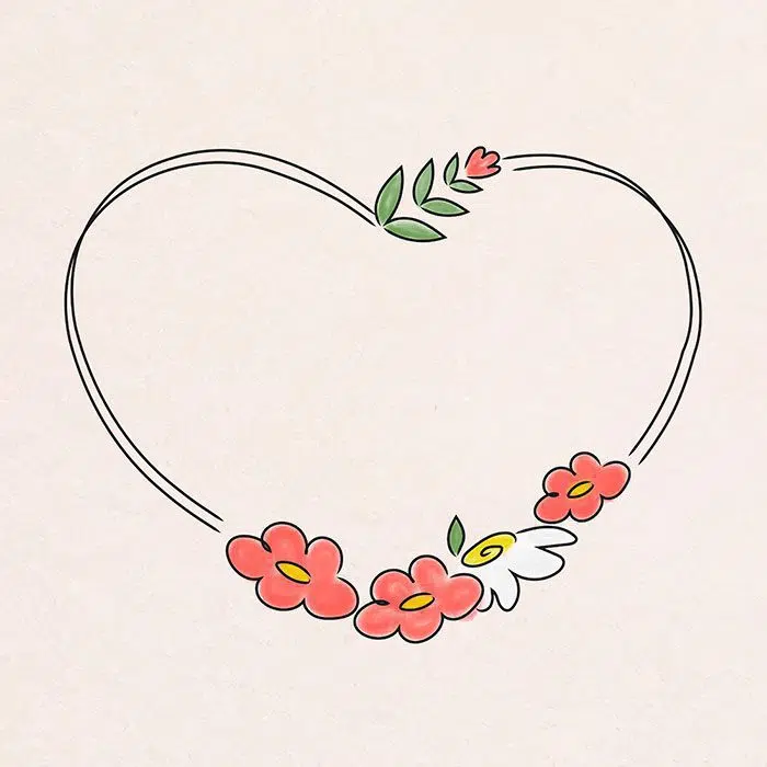 cute heart shaped floral wreath 2 مجموعه طرح مسطح سیاره