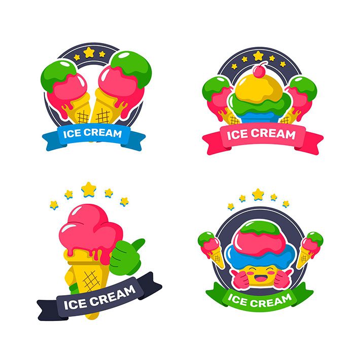 cute ice cream stickers 1 کارتون-پیکان-مجموعه_3