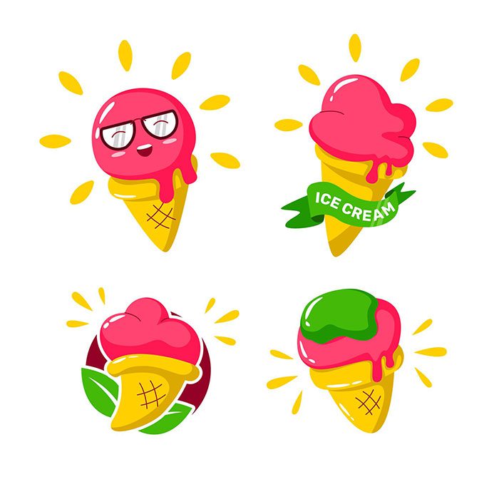 cute ice cream stickers 2 2 کارت مواج-قرمز-مشکی-شرکتی