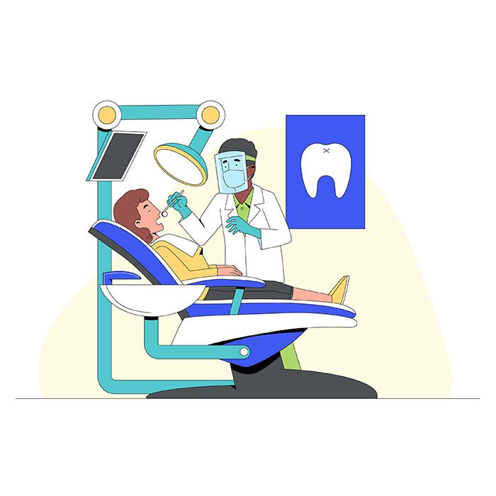 dental care concept illustration 1 وکتور - ایمپلنت - سینه - زن