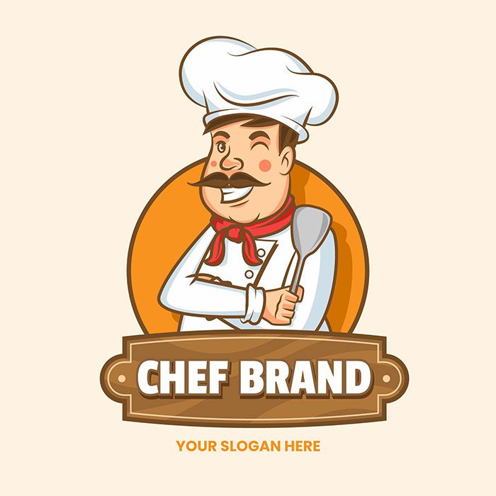 detailed chef logo template 4 1 مجموعه آرم-آشپز-زن-مسطح 1
