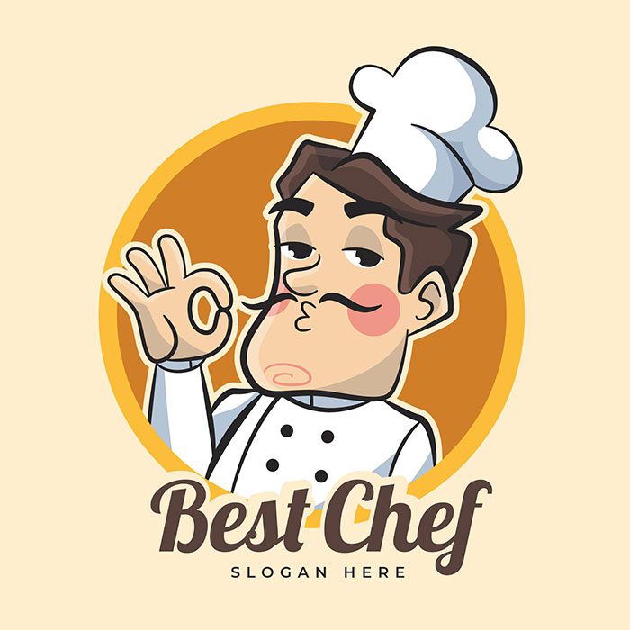detailed chef logo template 8 1 طرح وکتور لوگو آرایشگاه زیبایی - مو