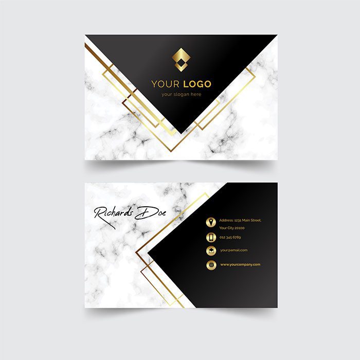 elegant business card template 1 آرم-طراحی-تخت-طلایی-زیبا-5
