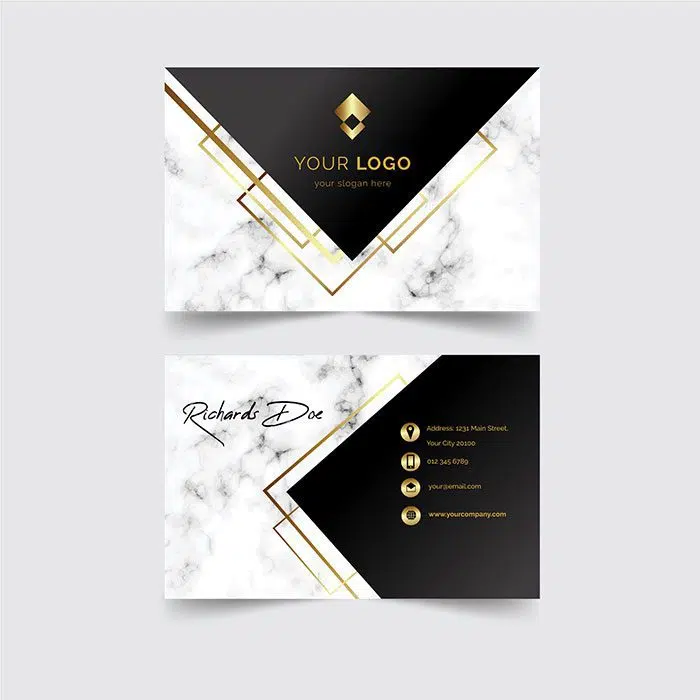 elegant business card template 1 قالب-کارت-ویپ-با-سبک-نقره ای