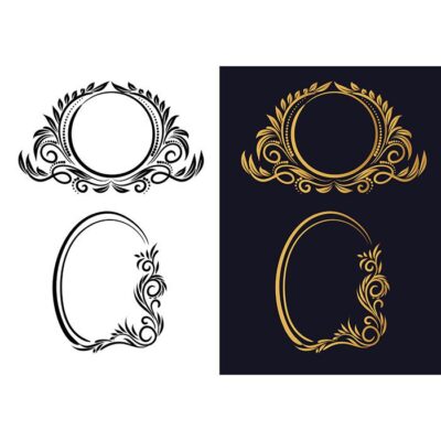 فریم آماده گل و حاشیه مناسب طرحی لوگو