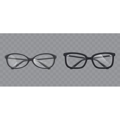 وکتور عینک با شیشه شکسته مناسب اپیتک
