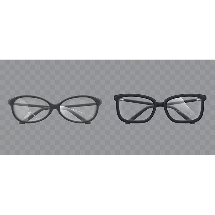 eyeglasses with shattered glass realistic vector 1 وکتور-سفر-زمان-بروشور-با-کپی-سفید-فضا-آسمان-با-هواپیما
