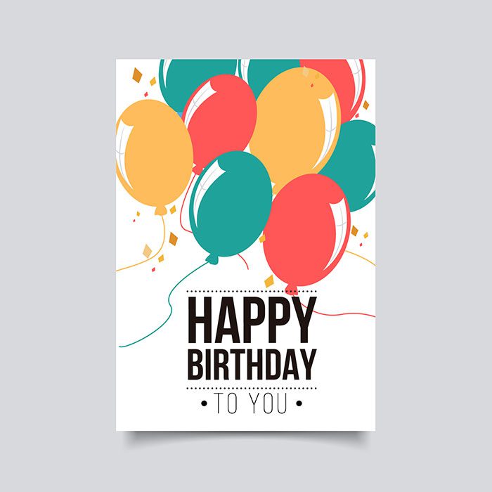 flat birthday card with balloons 1 بروشور
