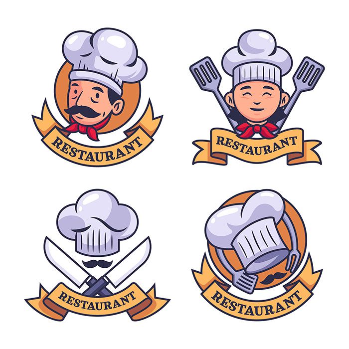 flat chef logo collection 3 1 طلایی-حلقه-عروسی-سبک واقع گرایانه