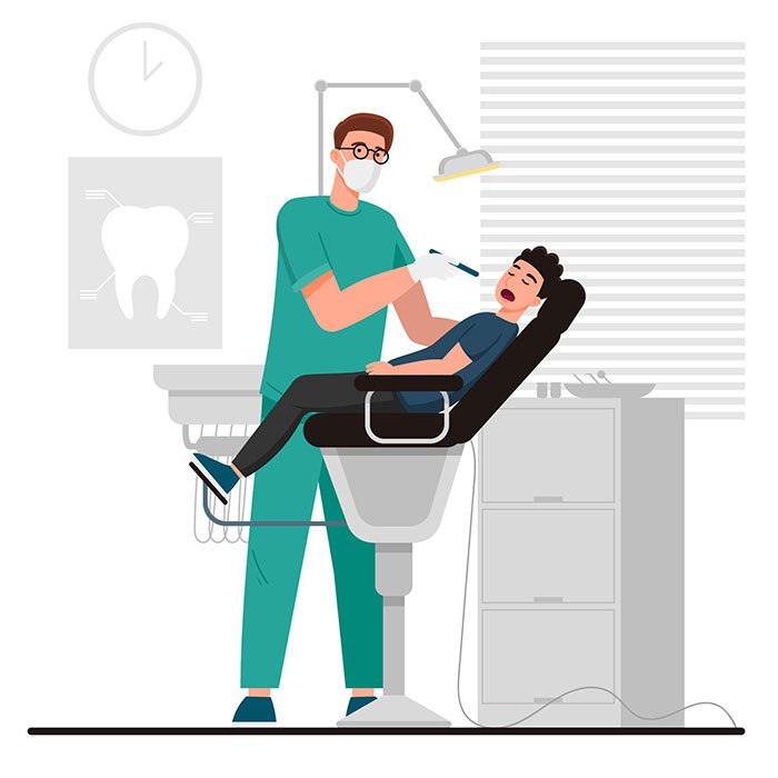 flat dental care concept illustration 1 وکتور - ایمپلنت - سینه - زن