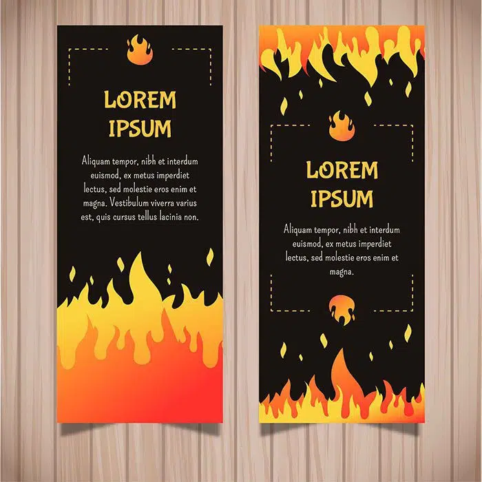 flat design fire banner 3 1 طرح مسطح-آتش بنر 2