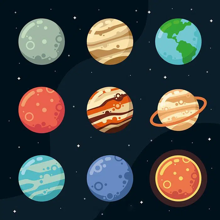 flat design planet collection 1 مجموعه طرح مسطح سیاره