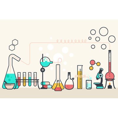 طرح وکتور آزمایشگاه علوم بصورت لایه باز