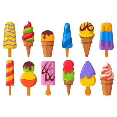 مجموعه 12 تایی از انواع بستنی های خوشمزه