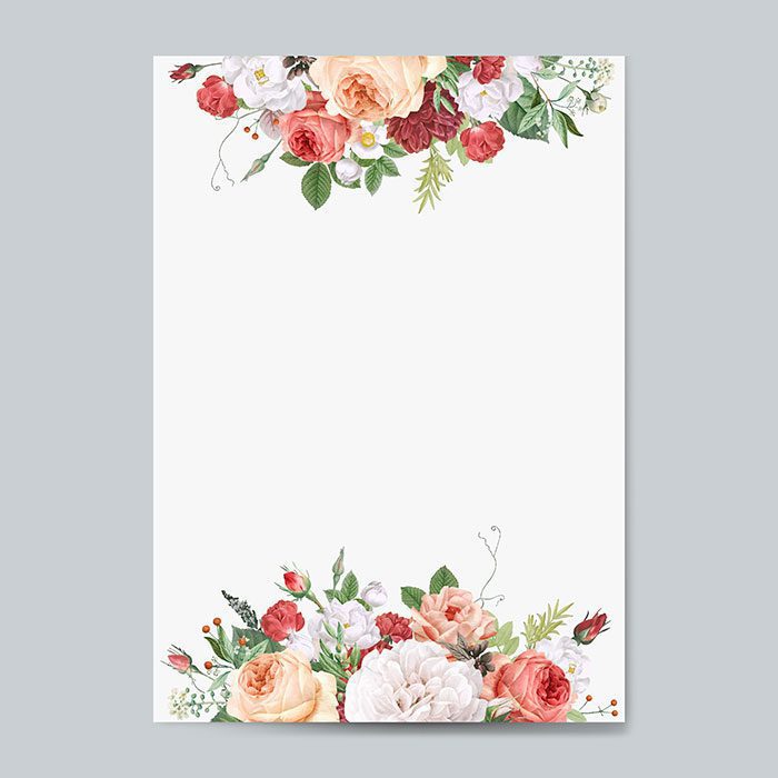 floral design wedding invitation mockup 1 بستنی-الگو-قالب-رنگارنگ-تکرار-دکور-