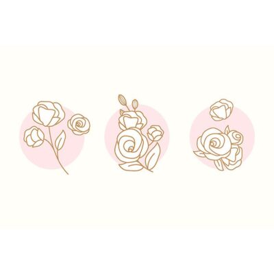 ست و مجموعه گل های زیبای خطی