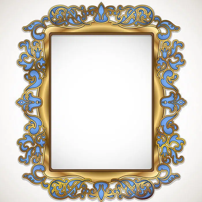 کادر و حاشیه خالی مناسب خوشنویسی 1 floral gold blue frame white 1 قاب گلدار-طلایی-آبی-wh