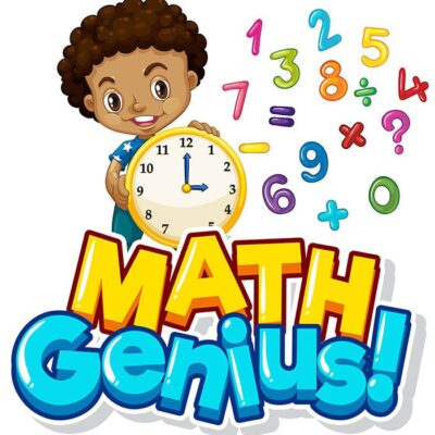 طرح وکتور پسر ریاضی دان با اعداد و المان های ریاضی