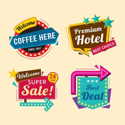 ست 4 تایی تابلو تبلیغاتی فلش و لاسوگاسی مناسب کافه رستوران هتل