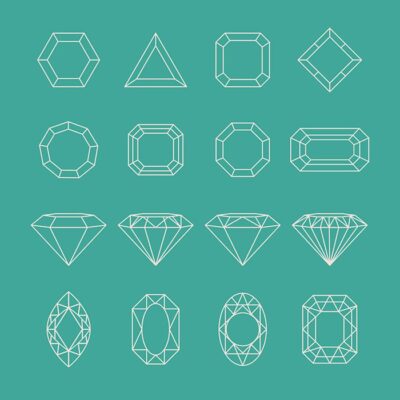 مجموعه ست هندسی از خطوط حامل موسیقی شش ضلعی ستاره قلب مربع