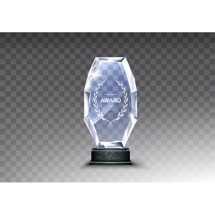 glass trophy acrylic winner award realistic 1 قالب