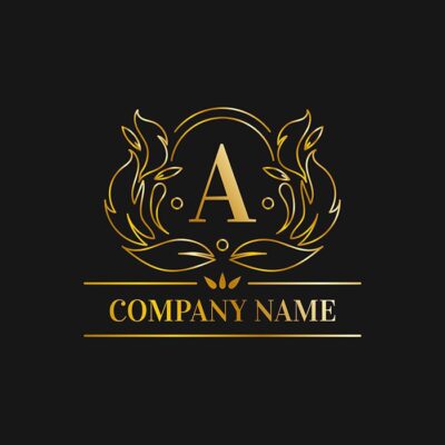 آرم و لوگو آ لاتین با رنگ طلایی