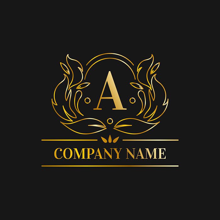 golden elegant capital letter logo template 1 طرح کاور اسلیمی قرمز - وکتور بک گراند