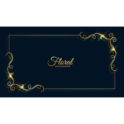 قالب و فرم آماده منو طلایی با حاشیه طلایی و زمینه مشکی