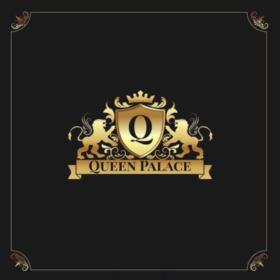 لوگو طلایی با دو شیر ایستاده