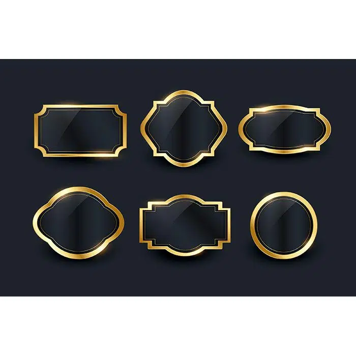 gradient golden luxury frame set 1 ایزوله-دو-ورق-کاغذ-با-سایه