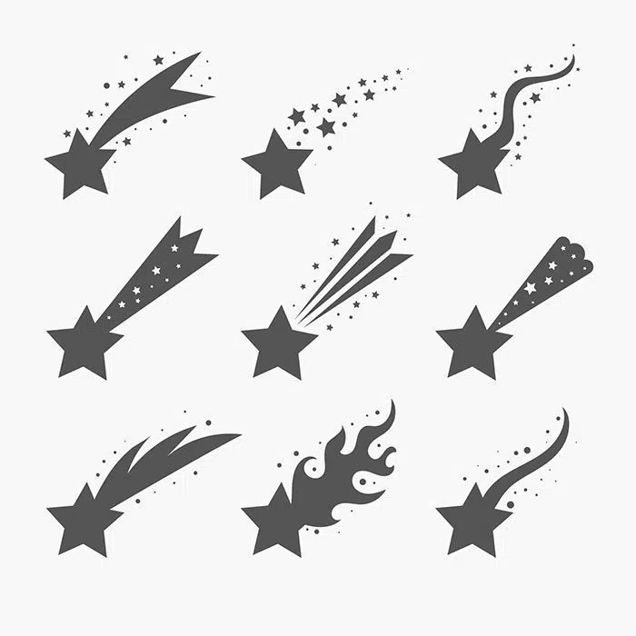 gray star trail set 1 ایزوله-دو-ورق-کاغذ-با-سایه
