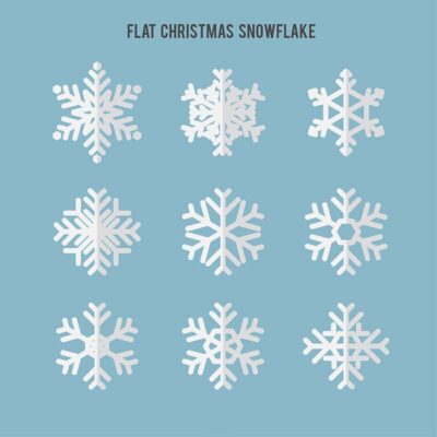 ست وکتور دانه های برف در اشکلا مختلف