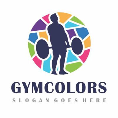 طرح وکتور و لوگو بدنسازی با زمینه رنگی